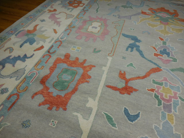 Turkish Oushak Rug, Modern Multicolored Area Rug 12x15, Handmade Rug gallery