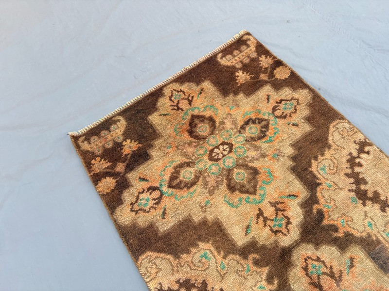 2'3x4'2 ft Vintage Caucasian Hand Knotted Wool Floral Cross Medallion Accent Rug gallery