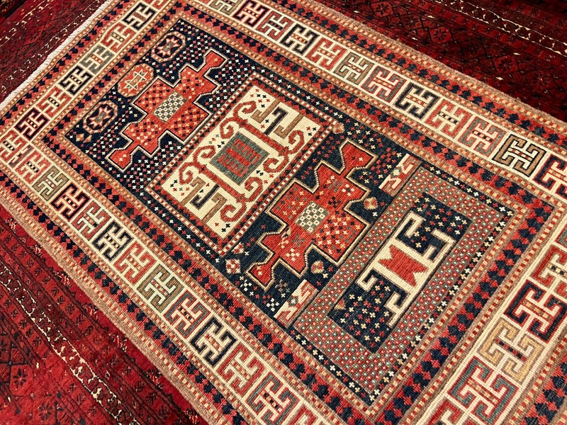 COLLECTORS' ITEM Vintage Stunning Fine Quality Natural Dye Kazak Caucasus Carpet gallery