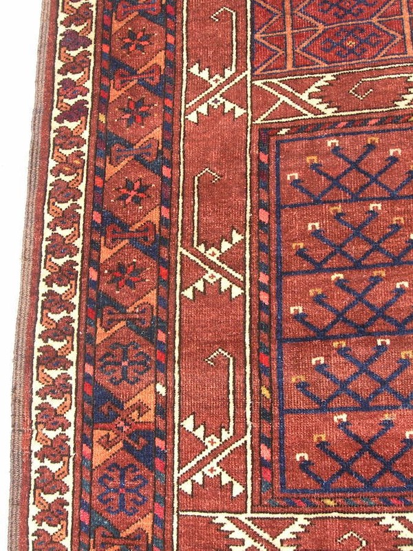 Antique 19 C Turkoman Yomut Yomud W Turkestan Ensi EngSi Rug 55x77" Soak Washed gallery