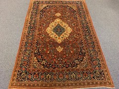 KESHAN ANTIQUE HAND KNOTTED WOOL ORIENTAL RUG 4.5 X 6.9