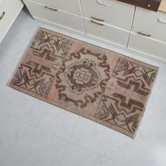 SMALL OUSHAK YASTIK RUG – MAT 1’5″ x 2’7″ – ENTRYWAY MAT – KITCHEN MAT BATH MAT