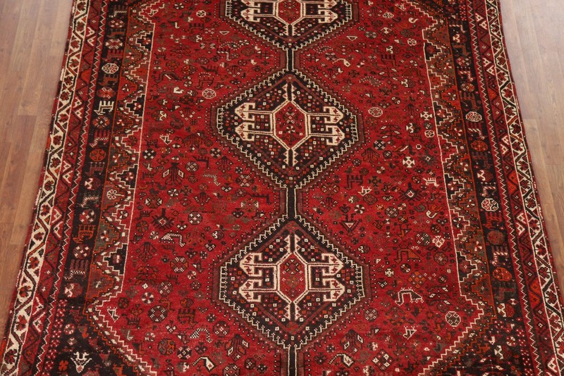 Hand-Knotted Tribal Red Area Rug 7x10 Ft Traditional Wool Living Room Rug gallery