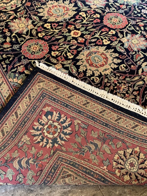 12' x18' MAHAL Design Handmade large Oriental Rug Navy blue background 12x18 FT. gallery