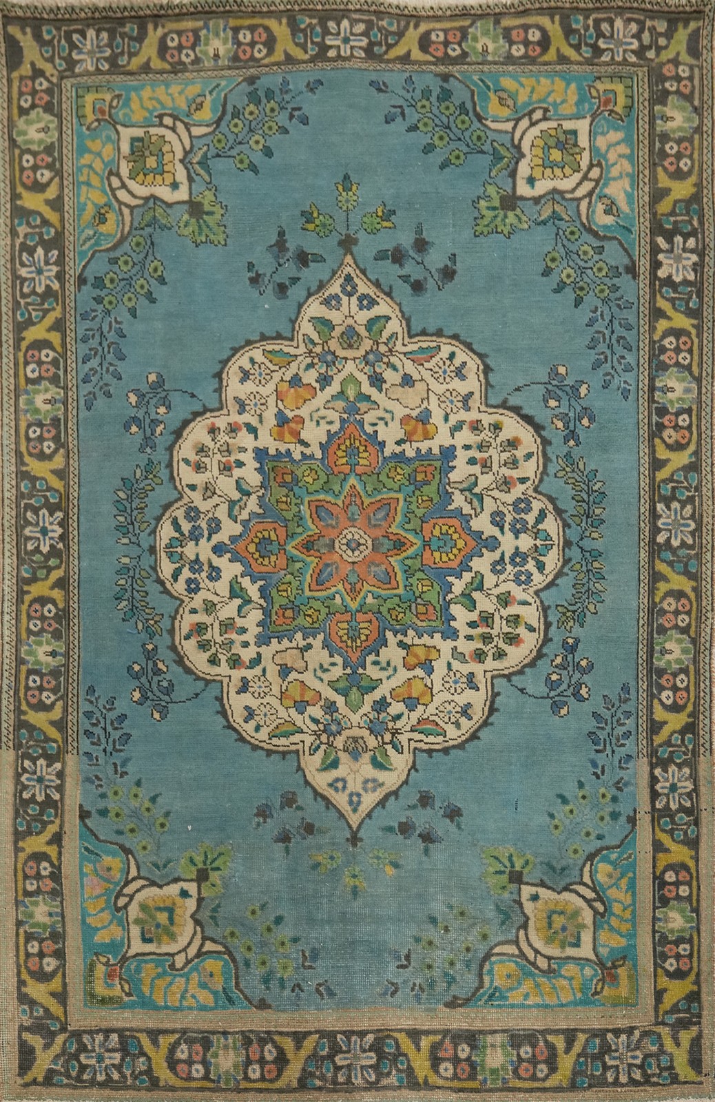 Traditional Light Blue Handmade Wool Area Rug 5x6 Ft Floral Oriental Carpet gallery