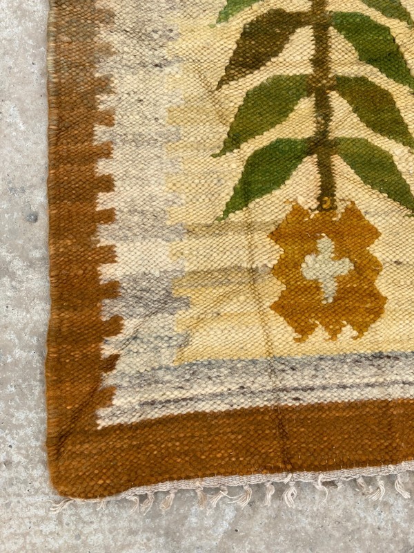 Vintage Traditional Handmade Beautiful Floral Kilim Floor Rug Carpet 122x49 cm gallery