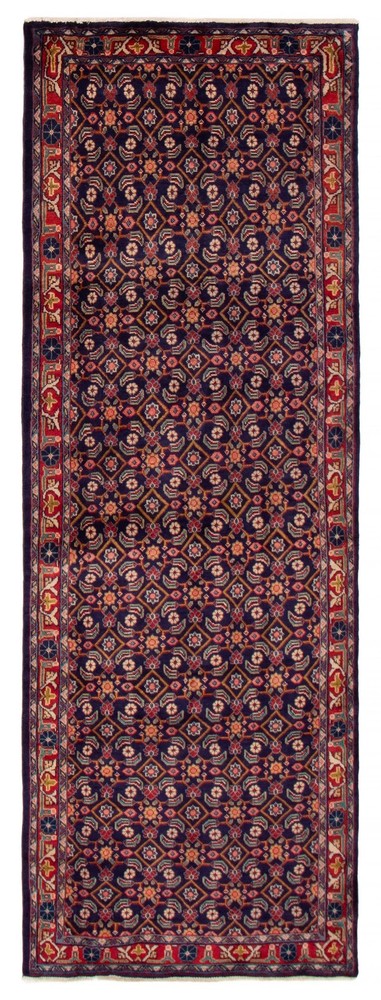 Vintage Hand-knotted Runner Rug 3'4" x 9'5" Traditional Oriental Wool Carpet