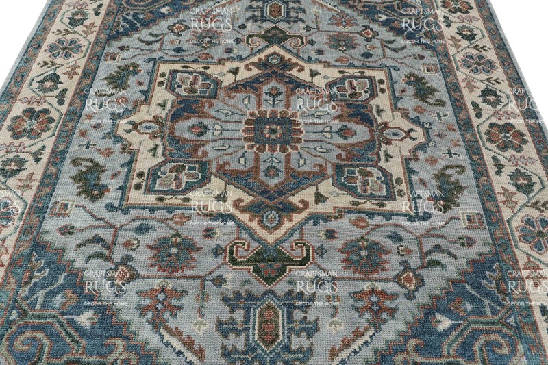 8x10 Light Blue & Ivory Hand made Traditional Living Area Rugs, 8x10ft gallery