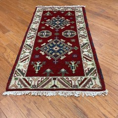 Handmade Indo Kazak Wool Rug 2′ X 3′