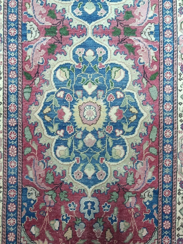 Red Antique Handmade Medallion Runner, 2.7x5.8ft, Vintage Oriental Entryway Rug, gallery