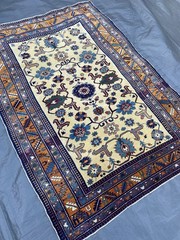Antique Old Used Kazak Yerevan Handmade Wool Rug Carpet Size 178 Cm X 128 Cm