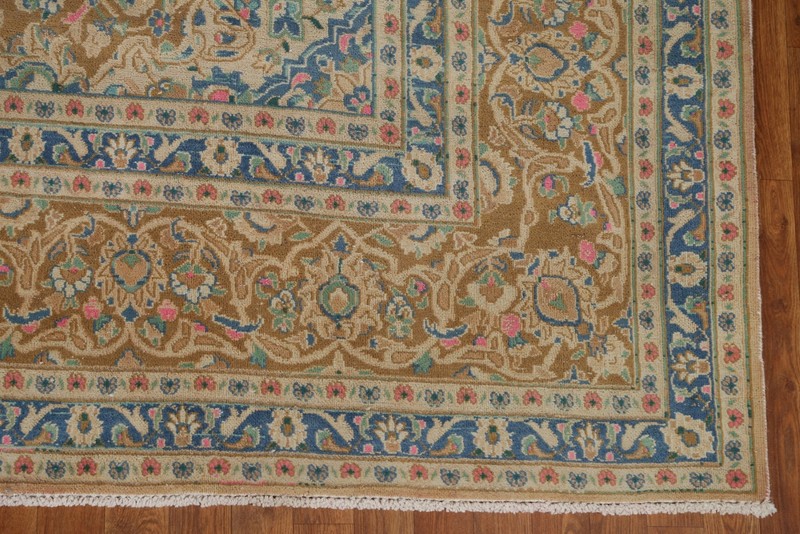 Vintage Peach/ Golden Palm Traditional Hand-made Living Room Area Rug 10x13 gallery