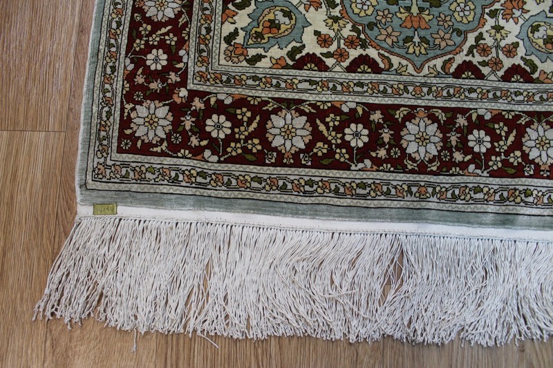 One of a Kind Master Piece Turkish Hereke silk rug signed by the maker 100 x 64c gallery