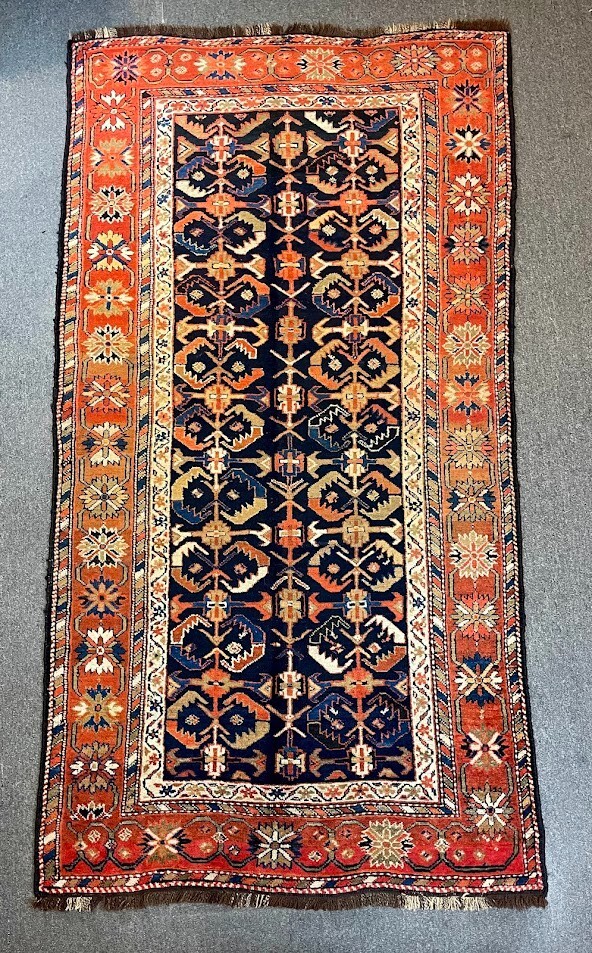 ANTIQUE Caucasian Rug from Dagestan c. 1890's Handwoven Vegetable Dyed Wool