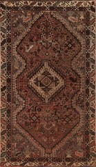 Antique Handmade Traditional Rug 4×7 Ft Vegetable Dye Tribal Red Wool Carpet