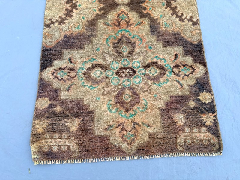 2'3x4'2 ft Vintage Caucasian Hand Knotted Wool Floral Cross Medallion Accent Rug gallery