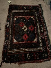 Antique Kurdish Bag Face Scatter Rug 3’3” x 2’1”