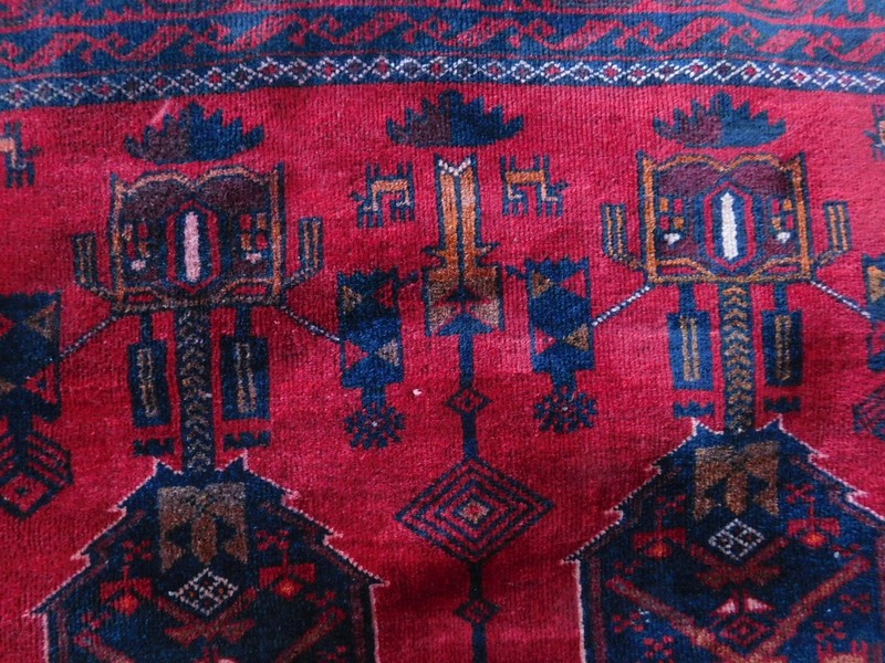 Vintage Handmade Balouch Hallway Runner in Shades of Red 288cm x 90cm gallery