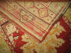 Antique Turkish Yastik Ushak Oushak Rug Size 1’11”x3′