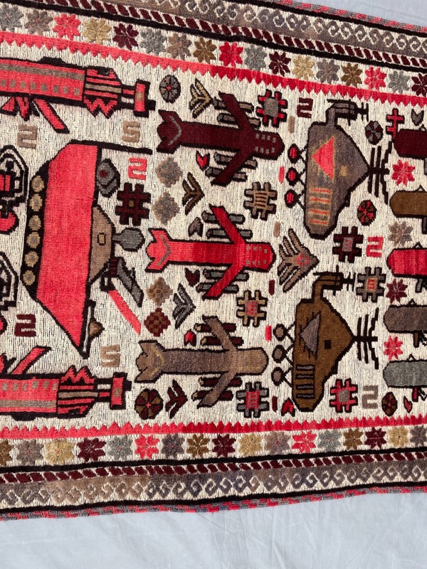 2'11x4'4 Ft Vintage Afghan Baluchi Inspired Tribal Pictorial Kilim Area Rug gallery