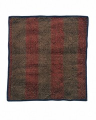 Vintage Afghan Wool Silk Kilim Rug Mat Handmade Tribal Striped Brown Red 19×19