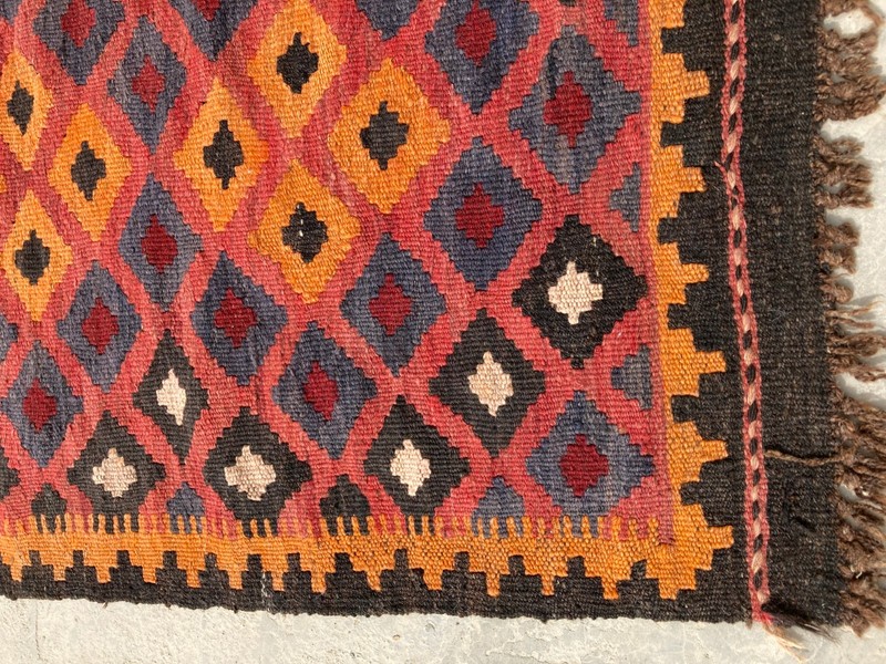 Vintage Traditional Handmade Beautiful Turkish Kilim Floor Rug Carpet 81x59 cm gallery