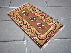 Fabulous Antique Turkish Rug 18” x 29” Collectors Item Melas Yastik Wall Rug