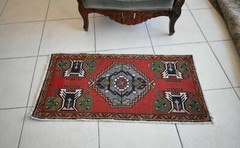 Anatolian Runner 3.3×1.7 ft Vintage Turkish Runner Oushak Runner Rug Y20