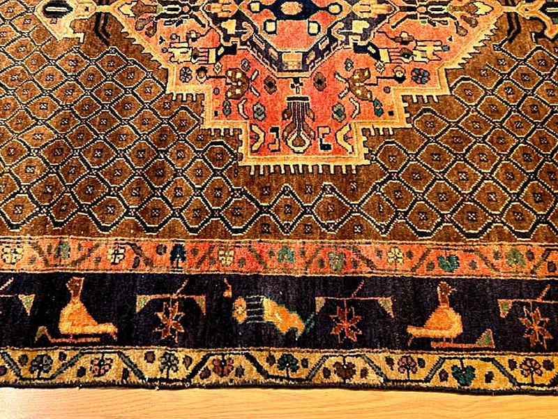 5 x 10.6 Handmade Fine Quality Antique One Of A kind Pictorial Wool Wide Runner gallery