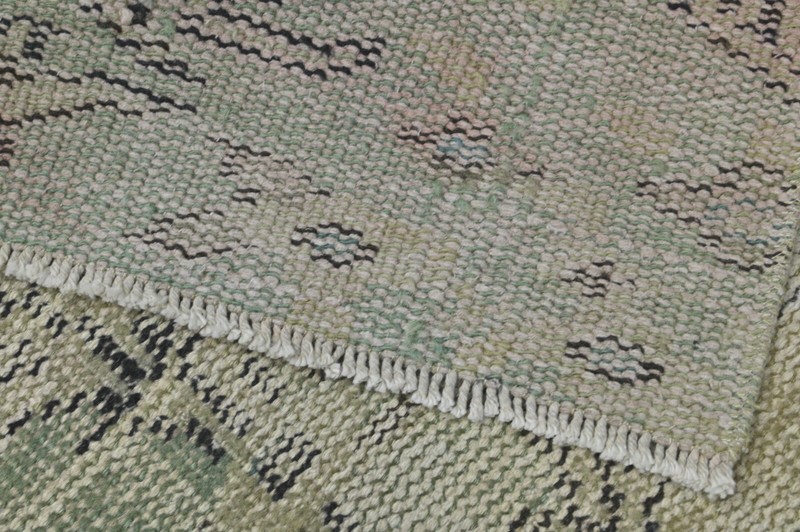 Vintage Turkish Runner Rug 2x5ft Wool Anatolian Handmade Hallway Oushak BEIGE gallery