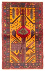 Vintage 3’6″ x 5’9″ Traditional Hand Knotted Vegetable Dye Wool Area Rug