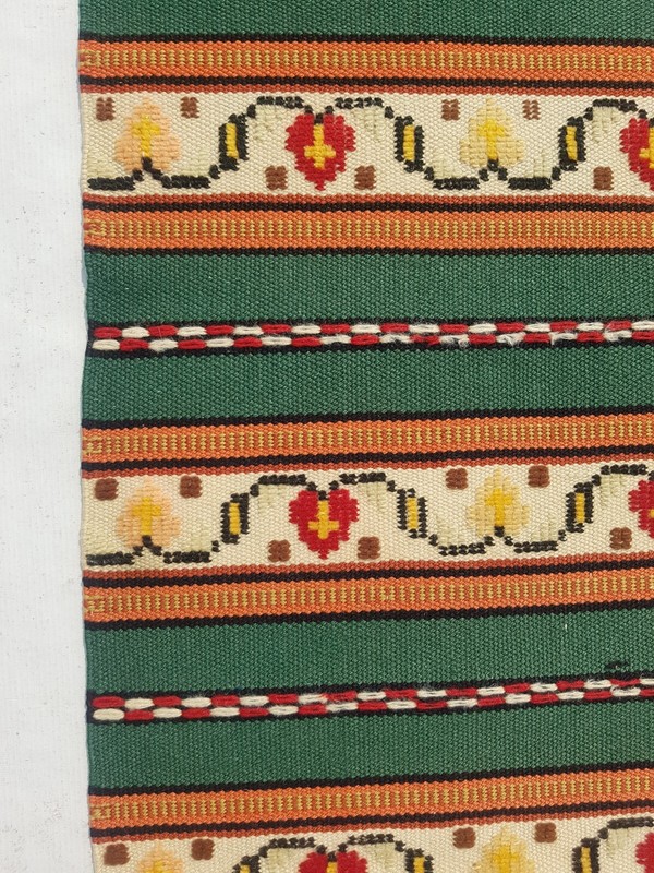 Vintage Traditional Handcrafted Turkish Striped Rug for Home Décor 176x59 cm gallery