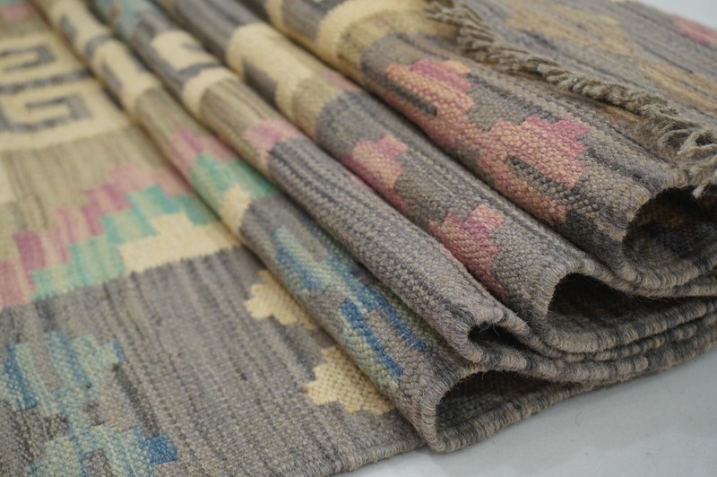 3 x 16 ft Gray Afghan Hand Woven Wool Reversible Tribal Runner Rug 2'10x16'4" gallery