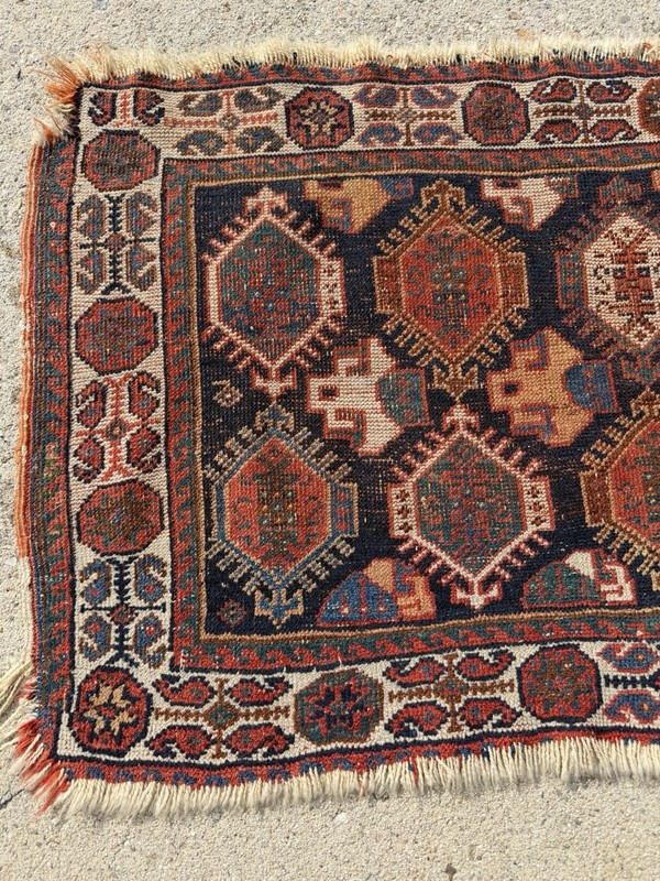 Antique Tribal Bag Face Oriental Rug gallery