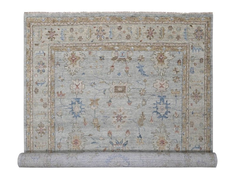 12'x 17'9" Space Gray, Hand Knotted Oushak Design, Soft Wool, Oversized Rug gallery