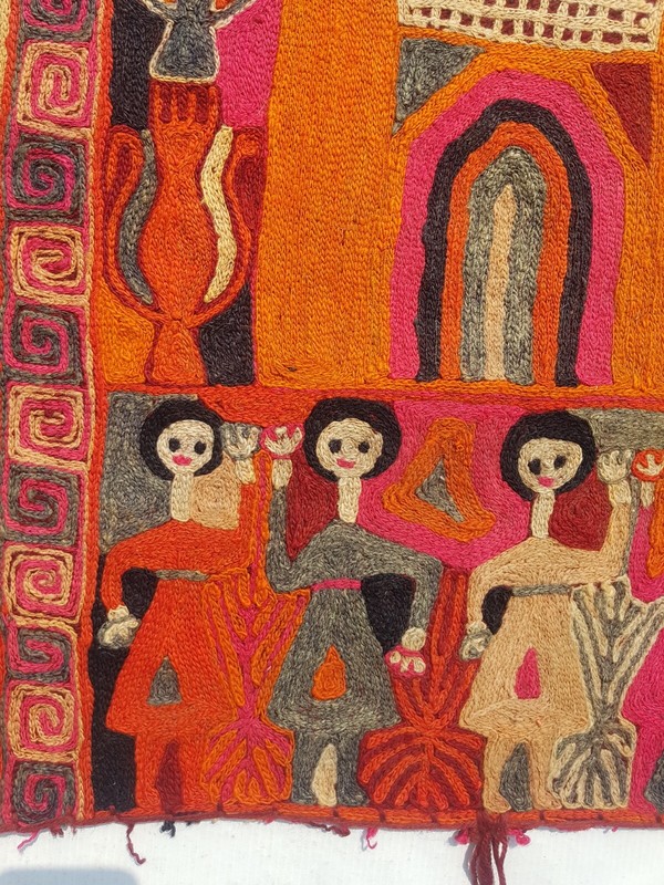 Vintage Traditional Handcrafted Lovely Embroidery Rug for Home Décor 86x48 cm gallery