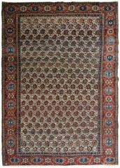 4×6 Rare Antique Fine Geometric Handmade Rug Navy Blue 130cm x 188cm c.1880