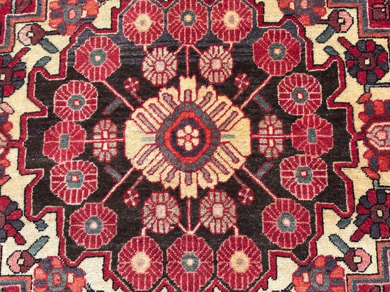 Vintage Bakhtiari Hand Knotted Wool Area Rug 5x7 Red Tribal Geometric Charmahal gallery