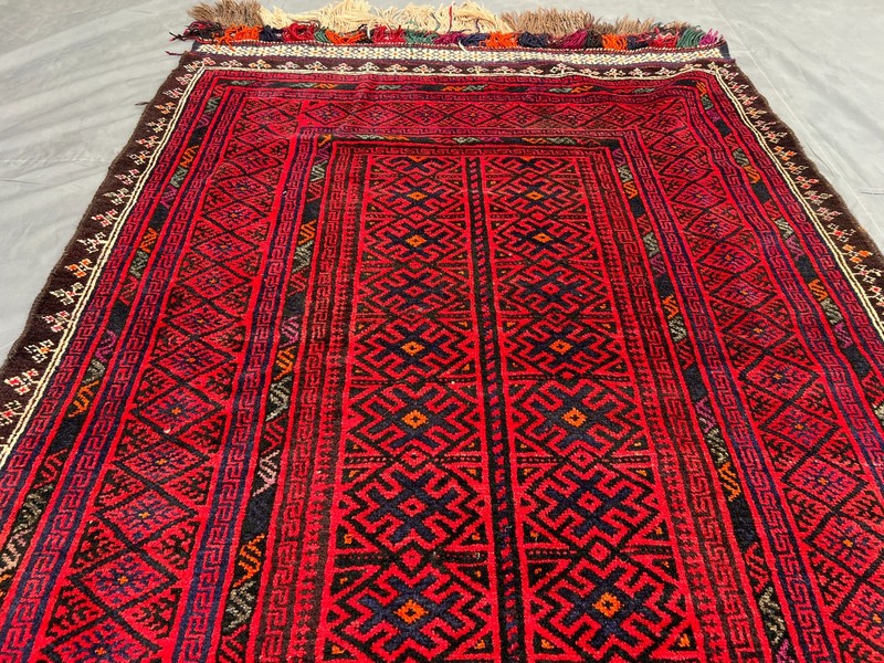 4'9x11 ft Vintage Afghan Wide Runner Rug Tribal Wool Soft Pile Rare Nomadic Rug gallery