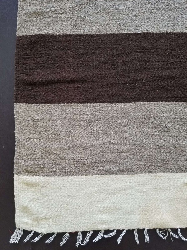 Fine Vintage Traditional Hand Made Oriental Wool Beige Brown Kilim 217x149cms gallery