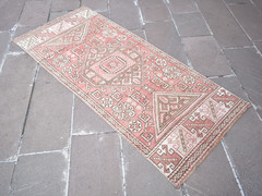Vintage Turkish Rug 32” x 75” Muted Dye Rug Anatolian Canakkale Hallway Rug