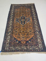 Antique Oriental Hand-Knotted Wool Area Rug Malayer Rust/Blue/Ivory 3’6″ x 6’6″