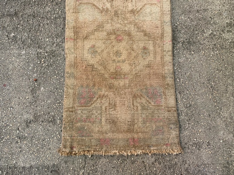 1'8'' x 3'1'' Vintage Natural Rug Village Rug Handmade Rug.SKU:V347 gallery