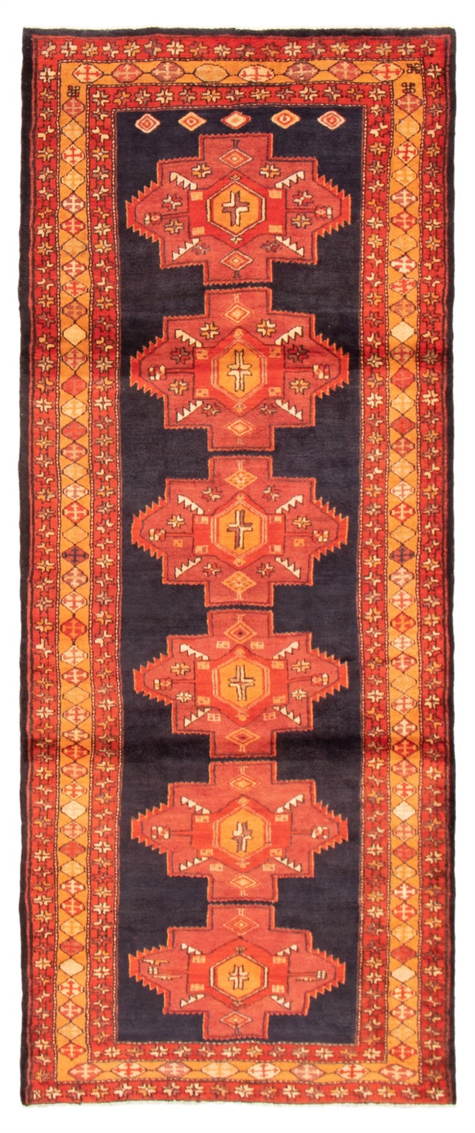4'1" x 10'4" Vintage Hand-knotted Runner Rug Traditional Oriental Wool Carpet gallery