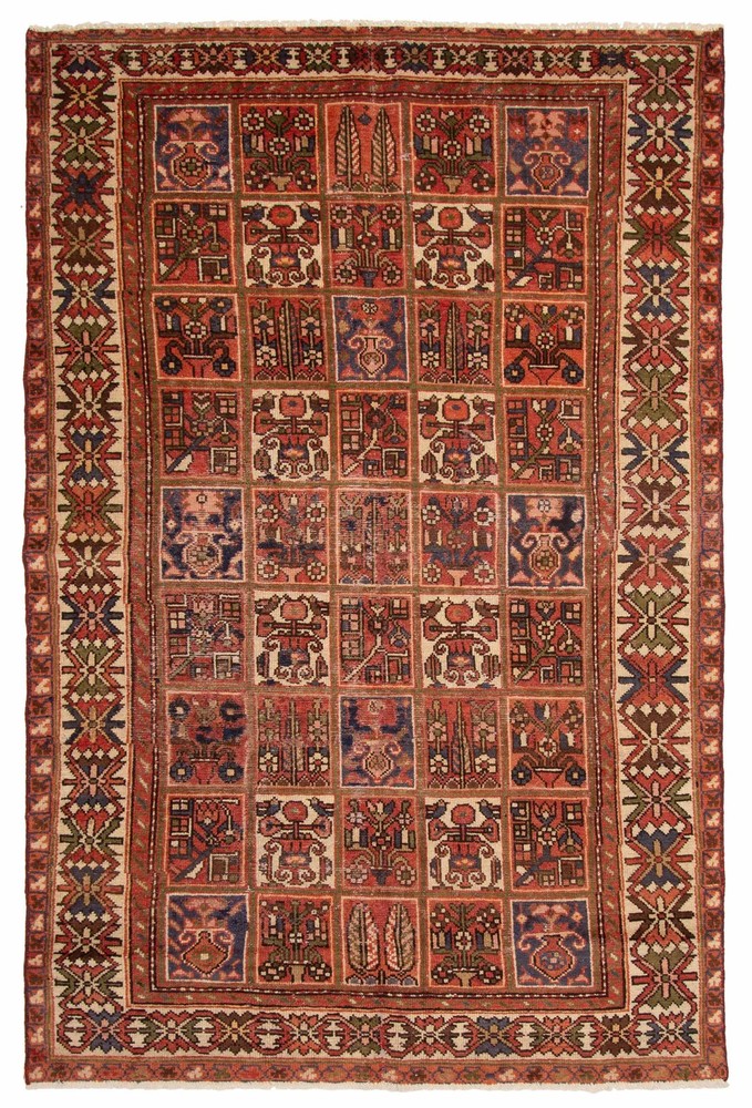 Vintage 6'6" x 9'6" Traditional Hand Knotted Vegetable Dye Wool Area Rug