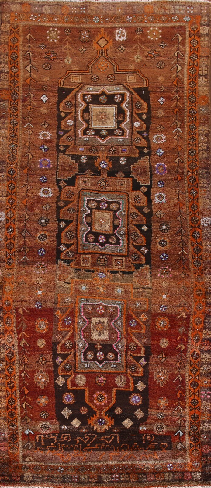 Semi-antique Geometric Lori 12 ft. Runner Rug Hand-knotted Wool 4x12 gallery