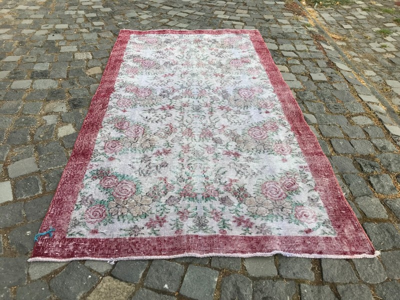 Home Decor Rug, Turkish Vintage Rug, Boho Decor Rug, Oushak Rug, 3,5 x 6,5 ft gallery