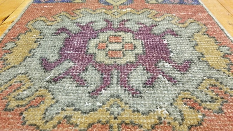 Vintage Bohemian Turkish Tribal Rug 1'5'' x 2'11" gallery
