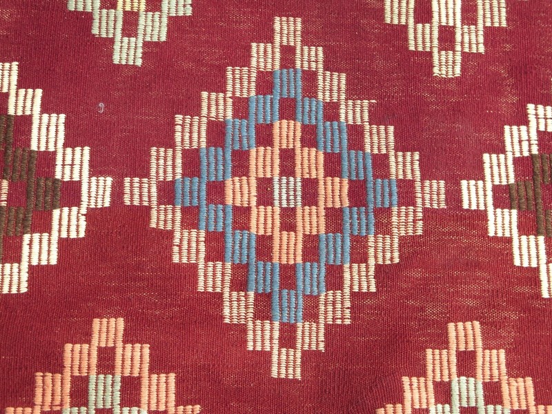 Area Rug, Vintage Turkish Kilim, Red Color Wool Rugs, Large Sard Carpet 59"x110" gallery