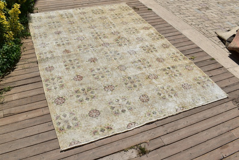Turkish Rug 68''x99'' Hand Knotted 5x8 Vintage Muted Color Carpet 174x252cm gallery